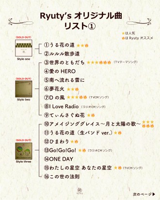 Ryuty オリジナル曲リスト1-07-03